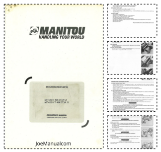 Manitou MT42-H 49K MT425H TI 49K ST3A S1 Telehandler Operators Manual