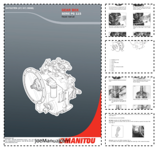 Manitou PG115 Serie Gearbox Transmission Repair Manual 647027EN