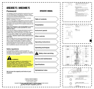 Volvo A35E A35E FS A40E A40E FS Articulated Dump Truck Operators Manual