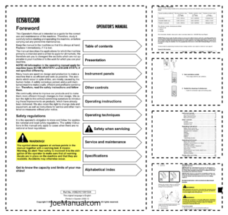 Volvo EC15B EC20B XR XT XTV Excavator Operators Manual