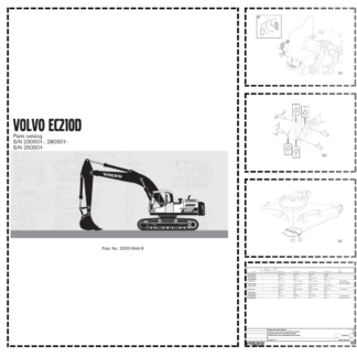 Volvo EC210D Excavator Parts Catalog SN 230001 280001 250001 and UP