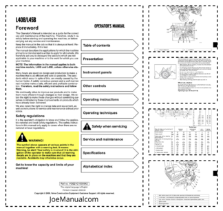Volvo L40B L45B Wheel Loader Operators Manual