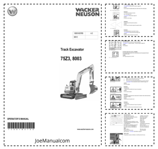 Wacker Neuson 75Z3 8003 Excavator Operators Manual v4.0