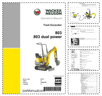 Wacker Neuson 803 dual power Excavator Operators Manual v3.7