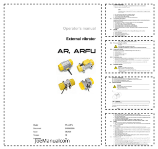 Wacker Neuson AR ARFU External Vibratory Operators Manual v13