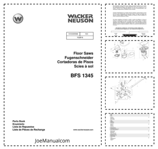 Wacker Neuson BFS 1345 Floor Saws Parts Catalog v100