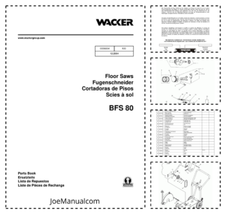 Wacker Neuson BFS 80 Floor Saw Parts Catalog v100