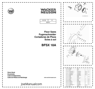 Wacker Neuson BFSX 18A Floor Saw Parts Catalog v101