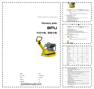 Wacker Neuson BPU 4045 5545 Vibratory Plate Operators Manual v07