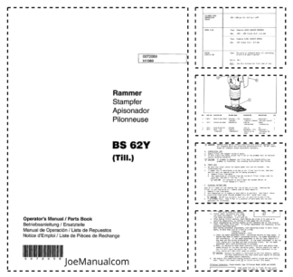Wacker Neuson BS 62Y Rammer Operators Manual Parts Catalog