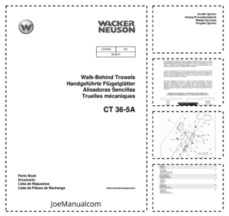 Wacker Neuson CT 36-5A Walk-Behind Trowels Parts Catalog v203