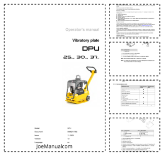 Wacker Neuson DPU 25 30 37 Vibratory Plate Operators Manual v12