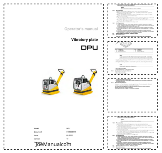 Wacker Neuson DPU Vibratory Plate Operators Manual v17