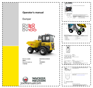 Wacker Neuson DV60 DV90 DV100 Dumper Operators Manual v1.1