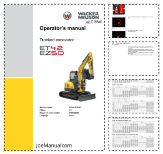 Wacker Neuson ET42 EZ50 Excavator Operators Manual v1.0