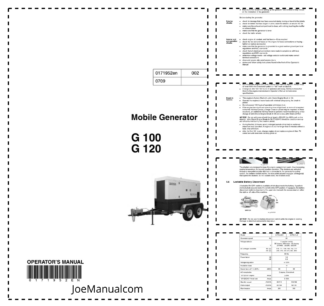 Wacker Neuson G 100 G 120 Generator Operators Manual v002