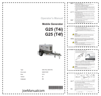 Wacker Neuson G25 T4i T4f Generator Operators Manual v05