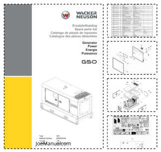 Wacker Neuson G50 Generator Parts Catalog v128