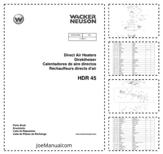 Wacker Neuson HDR 45 Direct Air Heaters Parts Catalog v100