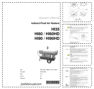 Wacker Neuson HI35 HI60 HI60HD HI90 HI90HD Indirect-Fired Air Heaters Parts Catalog v03