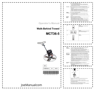 Wacker Neuson MCT36-5 Walk-Behind Trowel Operators Manual v03