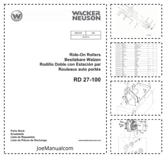 Wacker Neuson RD 27-100 Ride-On Rollers Parts Catalog v202