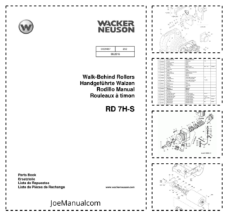 Wacker Neuson RD 7H-S Walk-Behind Rollers Parts Catalog v202