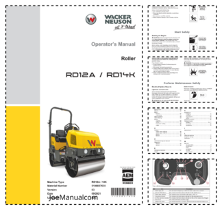 Wacker Neuson RD12A RD14K Roller Operators Manual v03