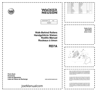 Wacker Neuson RD7A Walk-Behind Rollers Parts Catalog v103