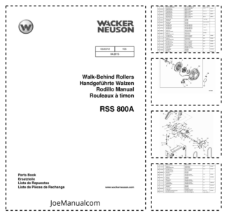 Wacker Neuson RSS 800A Walk Behind Rollers Parts Catalog v106
