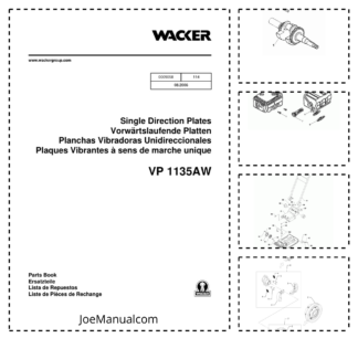 Wacker Neuson VP 1135AW Single Direction Plates Parts Catalog v114