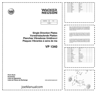 Wacker Neuson VP 1340 Single DIrection Plates Parts Catalog v113