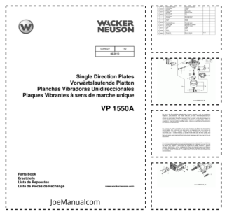 Wacker Neuson VP 1550A Single Direction Plates Parts Catalog v112