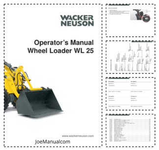 Wacker Neuson WL 25 Wheel Loader Operation Manual