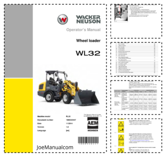 Wacker Neuson WL32 Wheel Loader Operators Manual v1.0