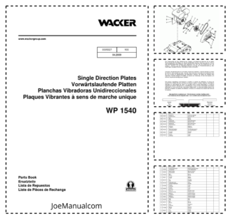 Wacker Neuson WP 1540 Single Driction Plates Parts Catalog v100