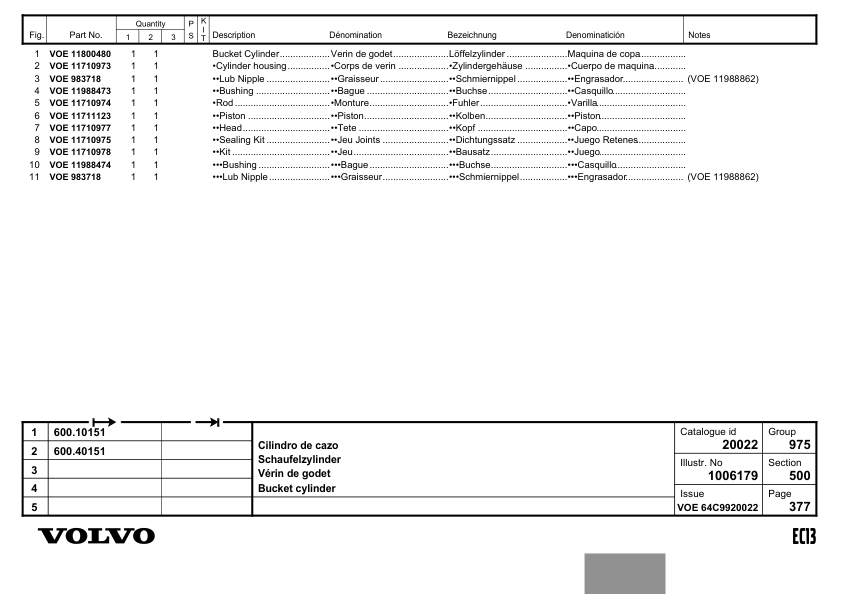 Volvo EC13 Type 600 XR XTV Excavator Parts Catalog - Image 17