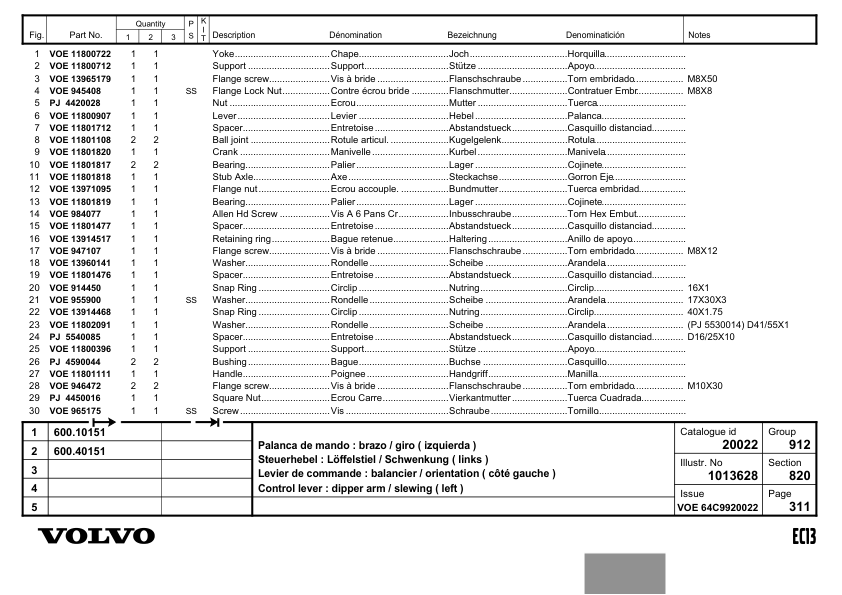 Volvo EC13 Type 600 XR XTV Excavator Parts Catalog - Image 15