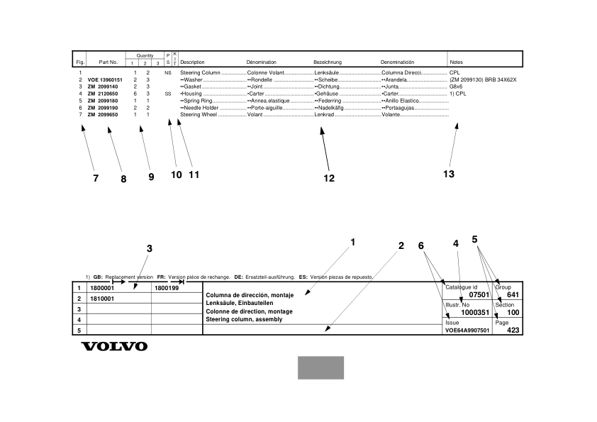 Volvo EC13 Type 600 XR XTV Excavator Parts Catalog - Image 3