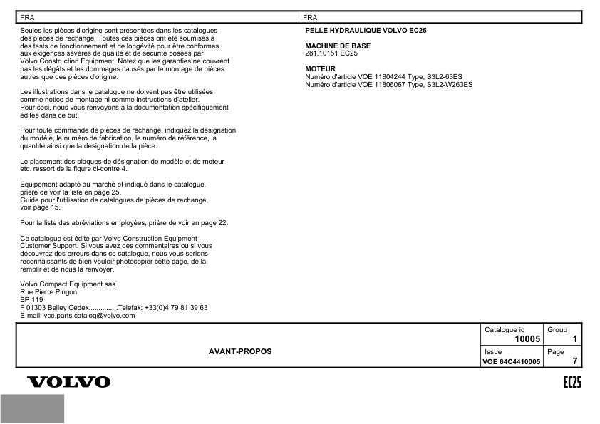 Volvo EC25 Type 281 Excavator Parts Catalog - Image 10