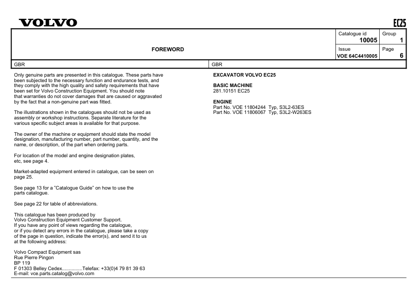 Volvo EC25 Type 281 Excavator Parts Catalog - Image 9