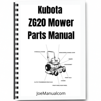 Kubota ZG20 Mower Parts Catalog Printed Book