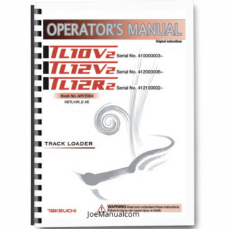 Takeuchi TL10V2 TL12V2 TL12R2 Track Loader Operators Manual Printed Book