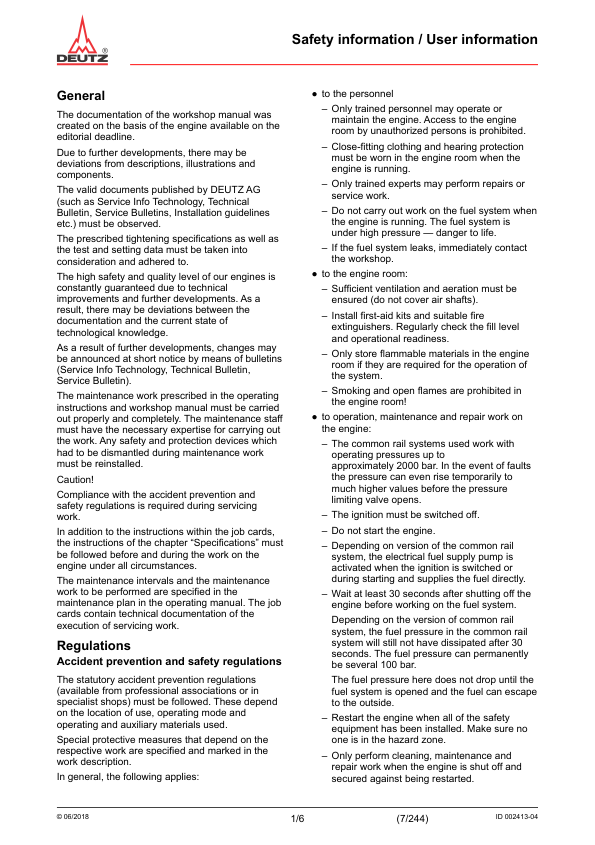 Deutz TD TCD 3.6 L4 EU Stage IV V Tier 4 Engine lvl 2 Workshop Manual 03125209 - Image 11