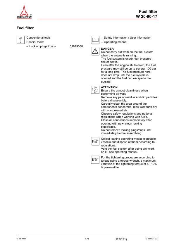 Deutz TD TCD 3.6 L4 EU Stage V Tier 4 Engine lvl 2 Workshop Manual 03125191 - Image 14