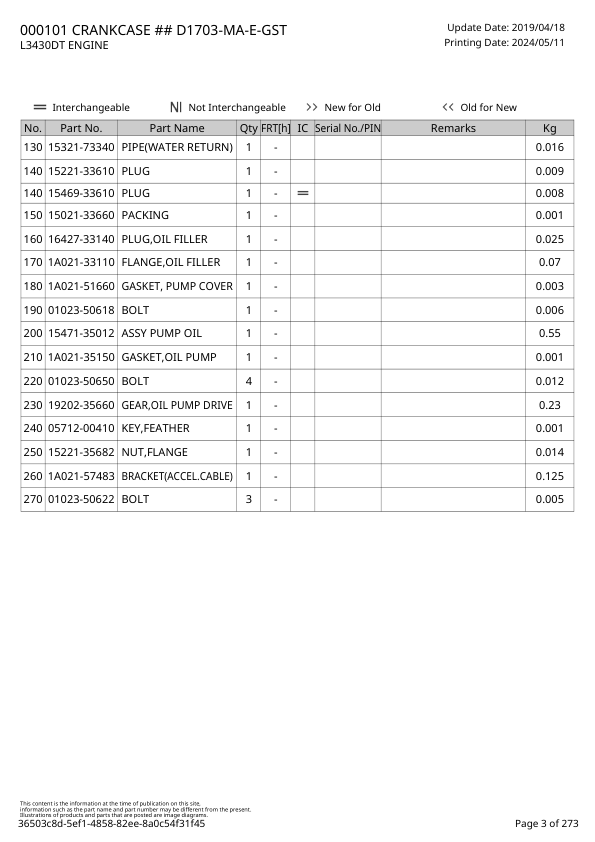Kubota L3430DT Tractor Parts Catalog - Image 4