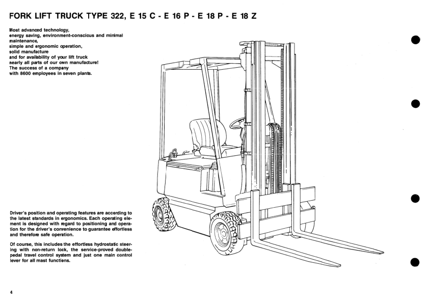 Linde E15C E16P E18P E18Z Type 322 Forklift Operators Manual from serie 9-92 - Image 7