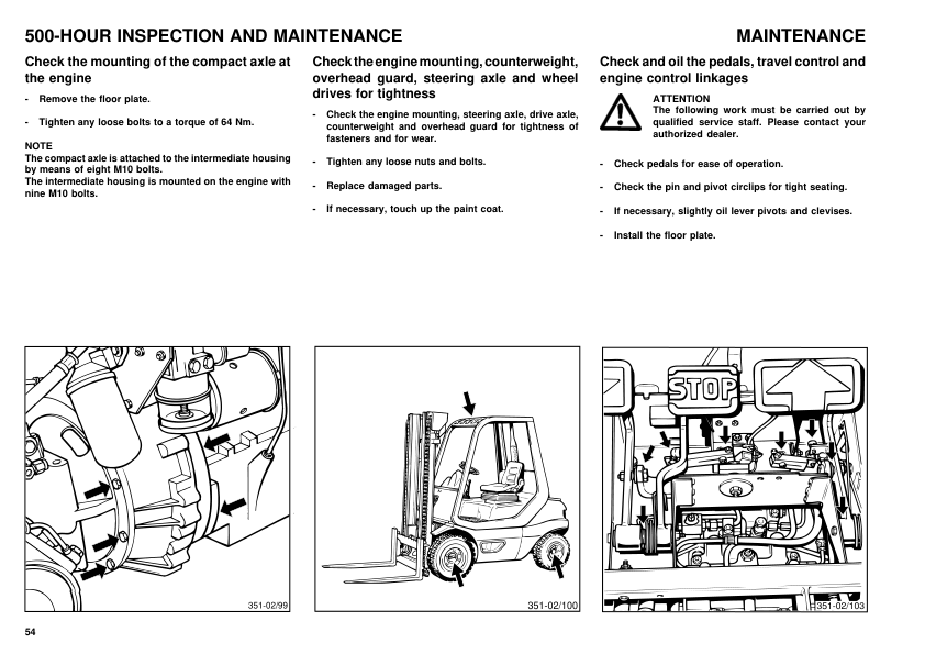 Linde H20-02 H25-02 H30-02 Type 351 Forklift Operators Manual - Image 12