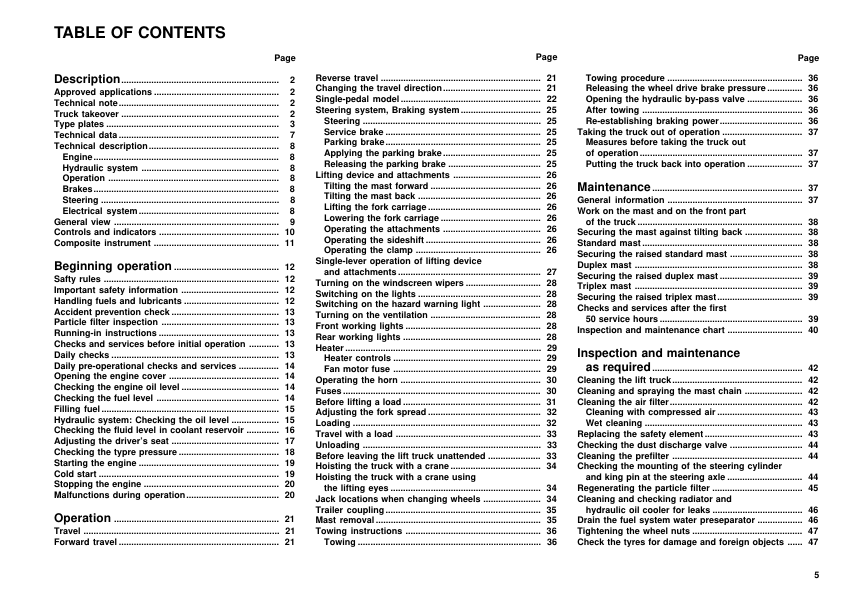 Linde H20-02 H25-02 H30-02 Type 351 Forklift Operators Manual - Image 6