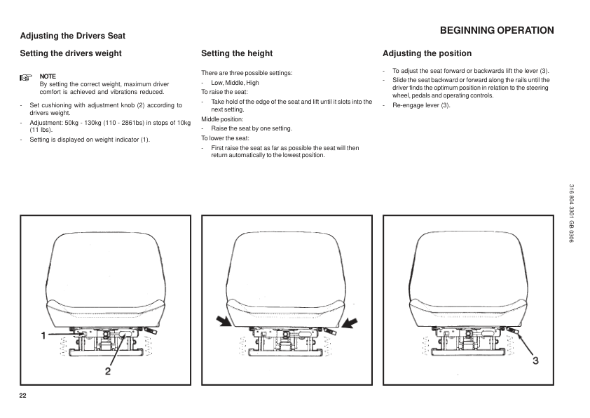 Linde S30 S40 S50 S60 Type 316 03 Forklift Operators Manual - Image 13